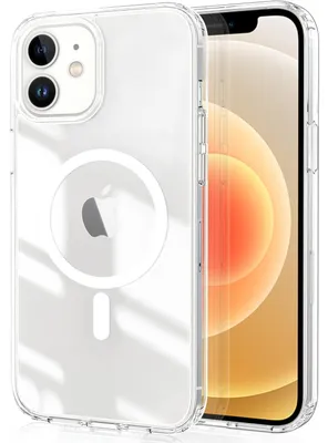 Productafbeelding van Beschermhoes voor iPhone 12/12 Pro met camera bescherming, compatibel met MagSafe, schokbestendig, krasbestendig, magnetisch, transparant