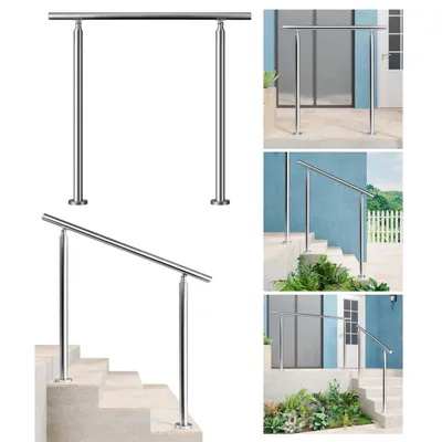 Produktbild von Edelstahl Handlauf Geländer für Treppen Eingangs Innen&Außen 100cm 0 Querstreben