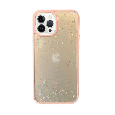 Image de Smartphonica iPhone 13 Pro Max coque TPU transparente
  avec paillettes - Rose