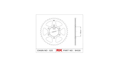 Produktbild von Rk Kettenrad 520 45z Stahl silber