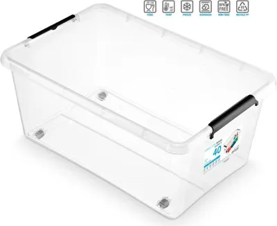 Immagine prodotto di Contenitore trasparente su ruote 40 L 39 x 58 x 25 cm