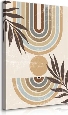 Immagine prodotto di Muralo in tela foglie ABSTRACTION arcobaleno boho per sala da pranzo br. 40cm x h. 50cm