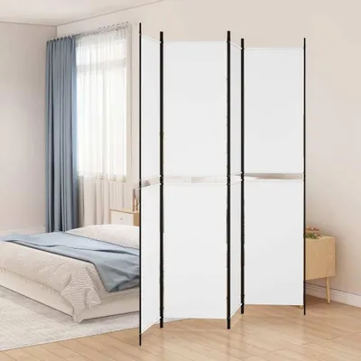 Image de The Living Store 4-pc. Paravent blanc 200x220 cm tissu
