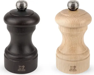 Produktbild von Peugeot Bistro Pfeffermühlen Salzmühlen Set Buchenholz Natur / Schokolade 10 cm 2-22594