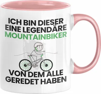 Produktbild von Mountainbiker Geschenk Tasse Lustige Geschenkidee Geburtstag für Mountainbiker Ich Bin Dieser Legendäre Mountainbiker Von Dem Alle Geredet Haben Kaffee-Becher (Rosa)