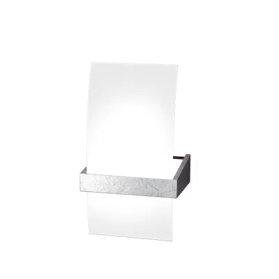 Immagine prodotto di Applique Contemporanea Wood Metallo Foglia Argento Vetro Bianco 1 Luce G9