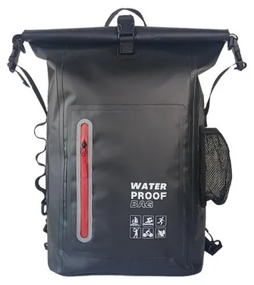 Image de Sac à dos étanche pour sports nautiques, bateau, voile, 25 litres, noir