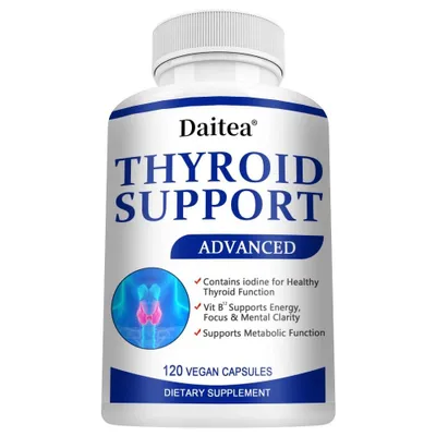 Image de Compléments pour la thyroïde, iode, vitamine B12, zinc, sélénium, ashwagandha, gélules pour le soutien des glandes surrénales