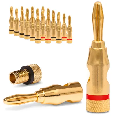 Produktbild von Bananenstecker 28x Stecker Set NEXMEX Vergoldet Steckverbinder Lautsprecherkabel