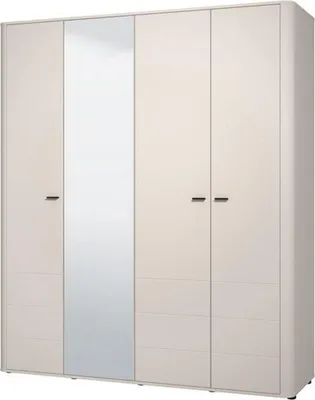 Image de Bustone - Grande Armoire, 180x211h cm Blanc Crème, 2 Étagères