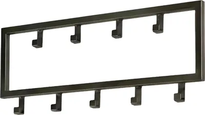 Produktbild von TOJ Living Wandgarderobe - 50CM - 9 Haken - Garderobenhaken - Garderobenhaken Wand - Garderobenhaken Wand - Wandgarderobe schwarz - Garderobenstange Wandmontage - Wandhaken Garderobe - Edelstahl - Schwarz
