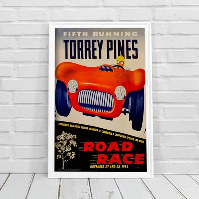 Produktbild von Poster - Canvas - Leinwand - 21 cm x 29,7 cm - Fotoposter - Leinwandkunst - Grand Prix Vierter Gang Torrey Pines Road Race