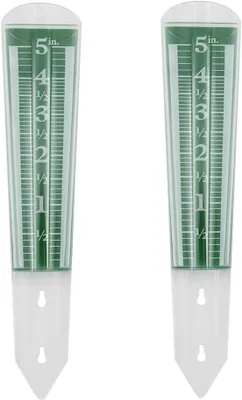 Imagen del producto de Dos pluviómetros, con capacidad de 12,7 cm, con varilla, para jardín y terraza