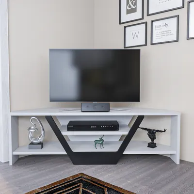 Produktbild von Decorotika Sares TV-Stand für TVs bis zu 55" | Weiß & Schwarz