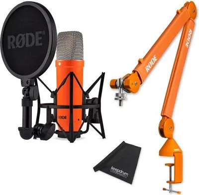 Zdjęcie produktu dla Mikrofon Rode NT1 Signature Orange z pomarańczowym wysięgnikiem przegubowym PSA1+ i tkaniną