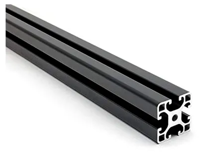 Produktbild von Aluminiumprofil schwarz 40 x 40 L I-Typ Nut 8, leicht - Länge: 300 mm