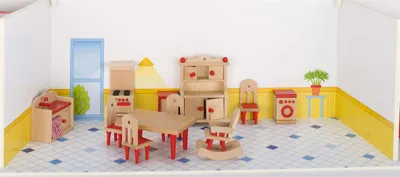 Zdjęcie produktu dla Goki Furniture for flexible puppets, kitchen, Zestaw mebli, 3 lat(a), 690 g