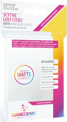 Productafbeelding van Gamegenic matte sleeves, beschermhoezen voor kaarten, formaat 72x112mm (60 stuks)