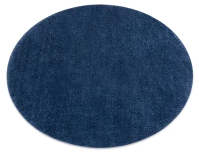Image de Tapis de lavage moderne LINDO cercle bleu foncé, antidérapant, shaggy bleu cercle 60 cm