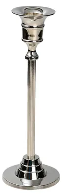 Kerzenhalter Messing vernickelt Höhe 20 cm für Kerzen Ø 2 cm