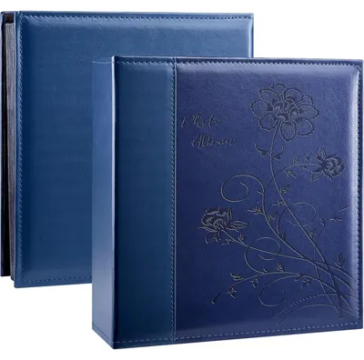 Produktbild von Fotoalbum Einsteckalbum 600 Fotos 15,2 x 10,2 cm Ledereinband Blau