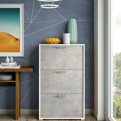 Immagine prodotto di Dmora Scarpiera Amelisa 18x67x112h cm Bianco, 9 Paia 3 Ante Italy