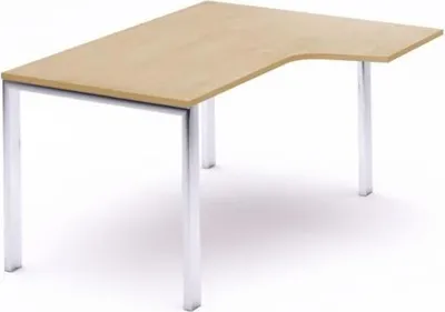 Produktbild von Schreibtisch Total L-Form rechts BxTxH 180x120x73cm Gestell verchromt Platte Melamin buche.