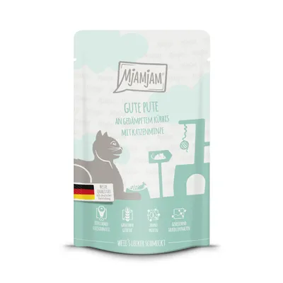 Produktbild von MjAMjAM Cat - Leckere Mahlzeiten Pouchbeutel 12x125g | Pute & Kürbis