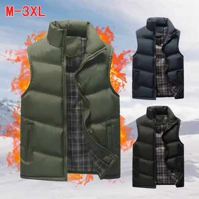 Herren Winter Weste, Steppweste, Winterjacke, Outdoor Weste, Bodywarmer Gefüttert Jacke, Daune Weste, Ärmellos, Bodywarmer, Stehkragen Blau L