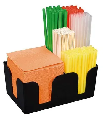 Produktbild von APS 93174 Barcaddy, Kunststoff (ABS), 6 Fächer (1 x passend für Cocktailservietten), 24 x 15 cm, Höhe 11 cm, schwarz