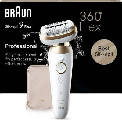 Image de Épilateur BRAUN Silk-épil 9-011 3D, Sans fil, 2 modes, Wet & Dry, 40 pincettes MicroGrip, Blanc