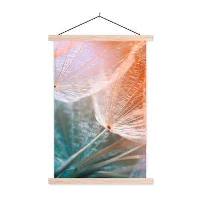 Produktbild von MuchoWow® Textilposter Blume - Löwenzahn - Pflanze 120x180 cm mit holzfarbenen Rahmen - Textil-Plakat