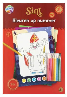 Obrázek produktu pro Sinterklaas – Vybarvování podle čísel se 6 pastelkami