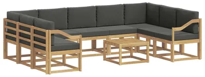 Produktbild von vidaXL Outdoor-Sofagarnitur 10 pcs Weiß und Anthrazit 59 x 59 x 37 cm