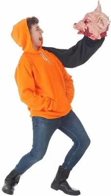 Image de Déguisement pour adultes Halloween cochon sudadera orange (2 pièces)