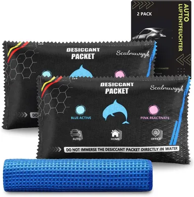Obrázek produktu pro Odsávač vlhkosti do auta, 2 kusy po 400 g, opakovaně použitelný, účinně absorbuje vlhkost a zabraňuje kondenzaci