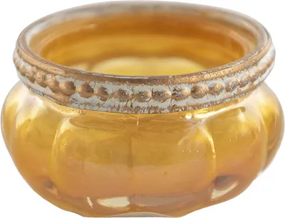 Produktbild von Clayre & Eef Teelichthalter Ø 6x4 cm Gelb Goldfarbig Glas