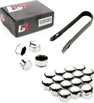 Produktbild von 20x Schraubenkappen 17mm Anti-Diebstahl chromfarben für ALFA ROMEO LANCIA SUBARU