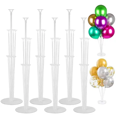 Ballonständer-Set, 6 Stück, transparent, für Partys