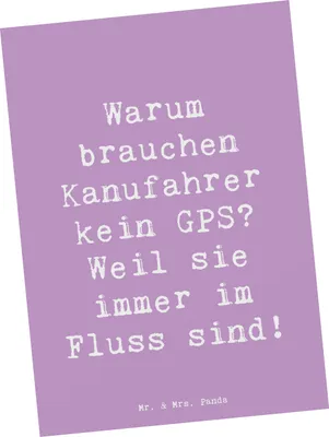 Produktbild von Mr. & Mrs. Panda Postkarte Spruch Kanu Lebensweg - Lavendeltraum - Geschenk, Fotokarte, Sportler Geschenke, Paddeln, Sportart, Postkarten, Abenteuer, Kanufahren, GPS