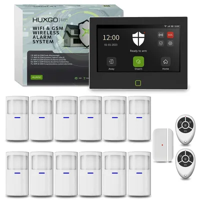 Produktbild von HUXGO Alarmanlage WLAN GSM 4G HXA700 7" 12 PIR + 1 Türsensor App Steuerung