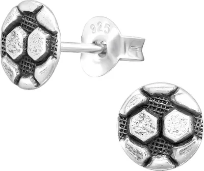 Produktbild von Fußball Ohrringe Ohrstecker 925 Sterling Silber
