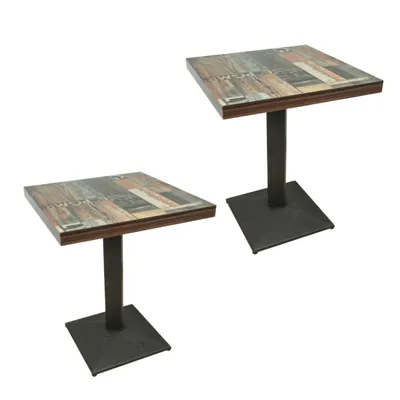 Image de Lot de 2, table à manger, table de bistrot, table de cuisine, table haute, table de bar, 60 x 60 x 75 cm