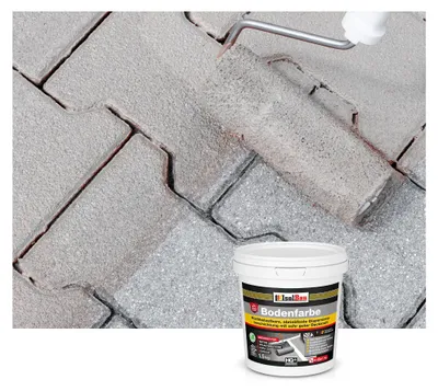 Produktbild von Isolbau Bodenfarbe Steingrau 1,5 kg Betonfarbe Bodenbeschichtung wasserfest