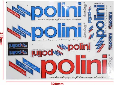 Obrázok produktu pre Polini Sada Nálepkov Modrá/Červená Cat-P