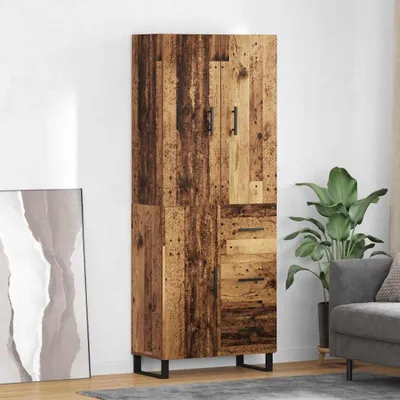 Zdjęcie produktu dla VidaXL Wysoka szafka, 2 sztuki, drewno odzyskanego pochodzenia, 69,5 x 34 x 180 cm