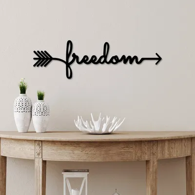 Immagine prodotto di Wallity, Freedom, accessorio decorativo da parete in metallo, nero, 100 % METALLO, 62 x 19 cm