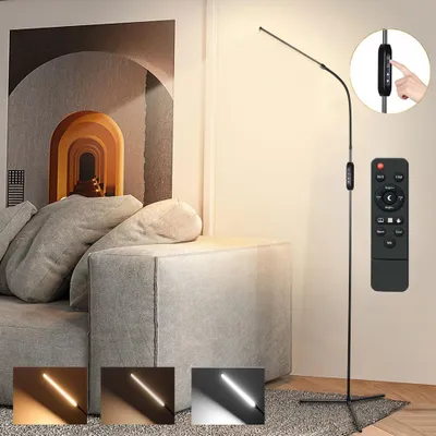 Produktbild von LED Stehlampe Dimmbar Fernbedienung Touch,Leselampe 9 Farbtemperaturen Flexibel,Ecklampe 4 Modi Timer 12W Schlafzimmer Wohnzimmer Arbeitszimmer