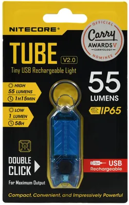 Produktbild von Nitecore TUBE 2.0 Mini LED Taschenlampe, mit Micro USB, 55 Lumen, blau