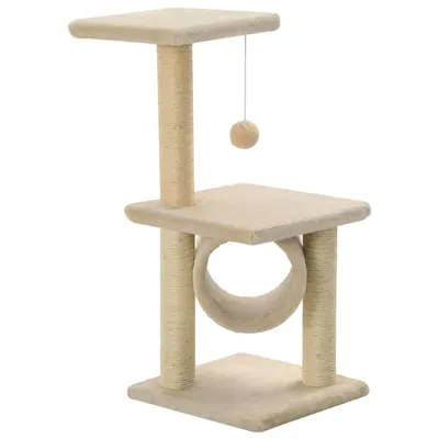 Immagine prodotto di Albero per Gatti con Tiragraffi Sisal 65 cm Beige